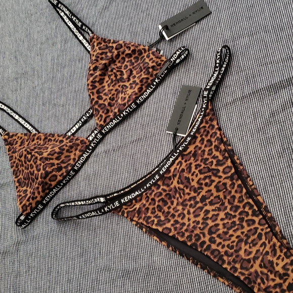 KENDALL+KYLIE Small Leopard Bikini Woman Size XL - Picture 1 of 6